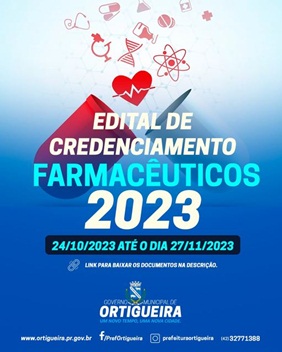  Prefeitura de Ortigueira realiza credenciamento para Farmacêuticos