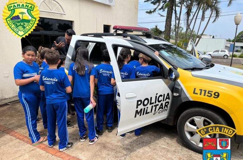  DPM de Faxinal recebe visita dos alunos do Colégio Tancredo Neves