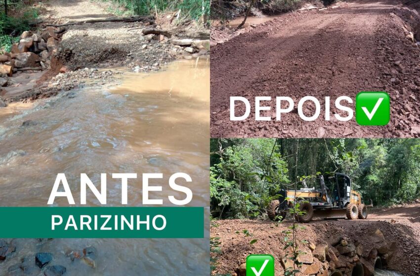  Cândido de Abreu recupera estradas e pontes danificadas pelas fortes chuvas