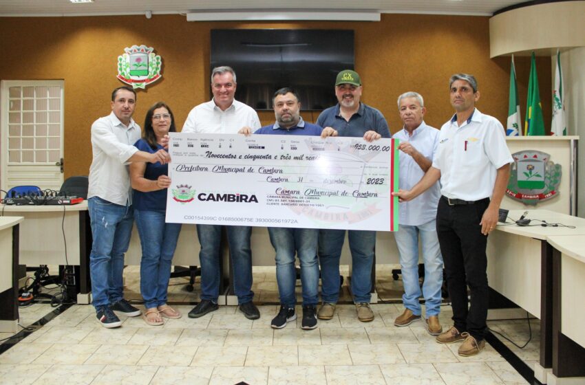 Câmara de Cambira devolve R$953 mil aos cofres do município