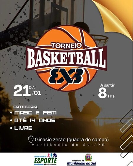  Marilândia do Sul realiza torneio de basquete 3 x 3; saiba mais