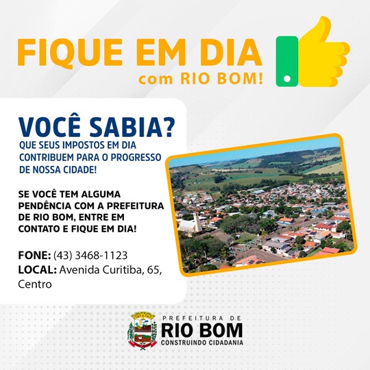  FIQUE EM DIA COM RIO BOM