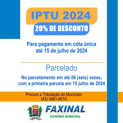  FAXINAL – IPTU 2024