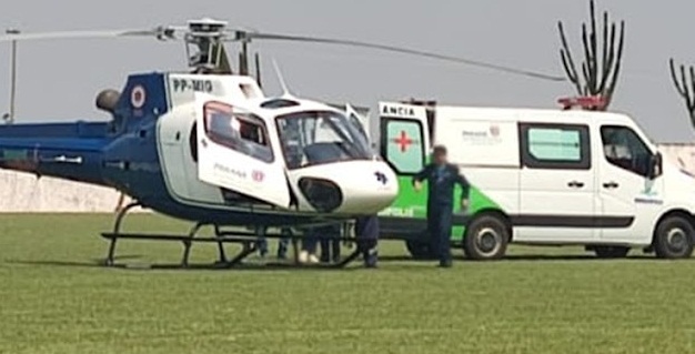  Morador de Borrazópolis sofre queda de barracão e é socorrido pelo helicóptero do SAMU