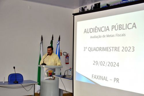  Prefeitura de Faxinal realiza Audiência Pública para apresentação das metas fiscais do 3º Quadrimestre 2023