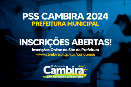  Prefeitura de Cambira abre processo seletivo para preenchimento de 28 vagas