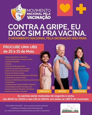  Prefeitura de Jandaia do Sul iniciou a Campanha de Vacinação contra a gripe (Influenza)