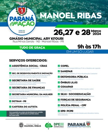  Manoel Ribas recebe o Programa Paraná em Ação