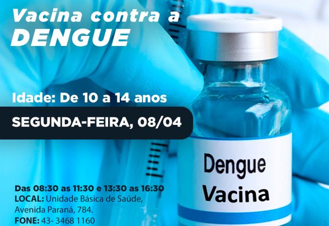  Rio Bom inicia vacinação contra dengue nesta segunda (08)