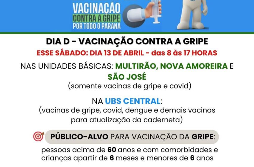  Saúde de Marilândia do Sul convoca a população para o Dia D de Vacinação