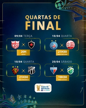  CBF divulga detalhes das quartas de final da Copa do Nordeste