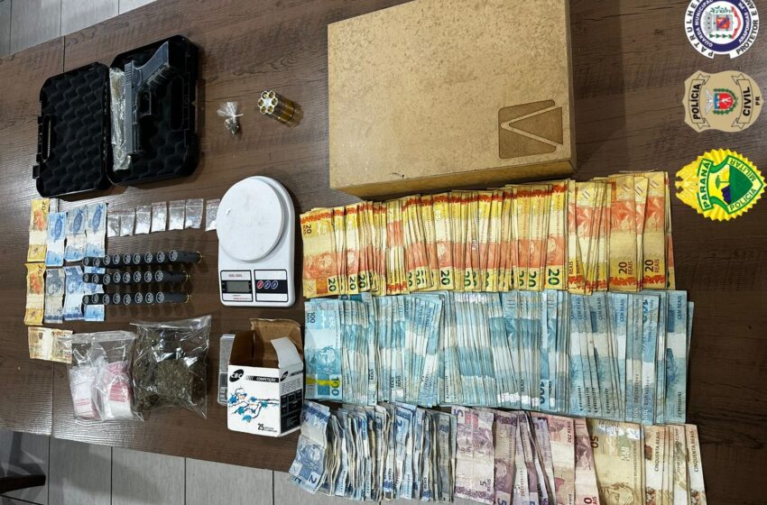 Dinheiro, munições e drogas são apreendidos em Arapongas