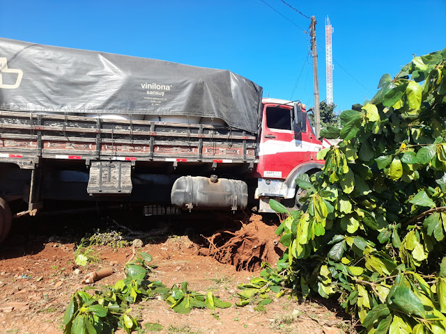  Caminhão desgovernado percorre 500 metros e colide com árvore em Mauá da Serra