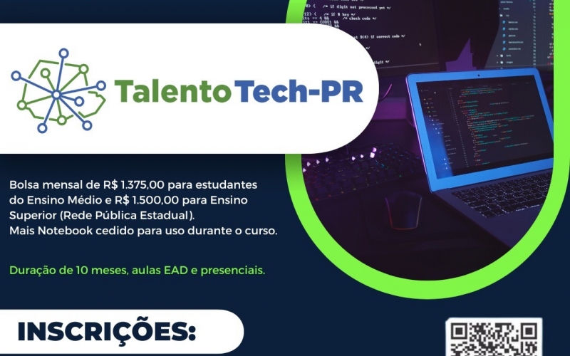  “Talento Tech Paraná”: Inscrições Online terminam em 4 de junho em Reserva