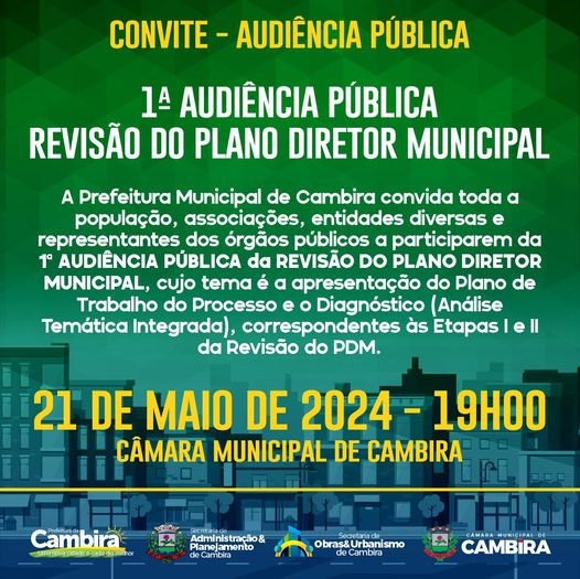  Prefeitura de Cambira realiza 1ª Audiência Pública para Revisão do Plano Diretor Municipal