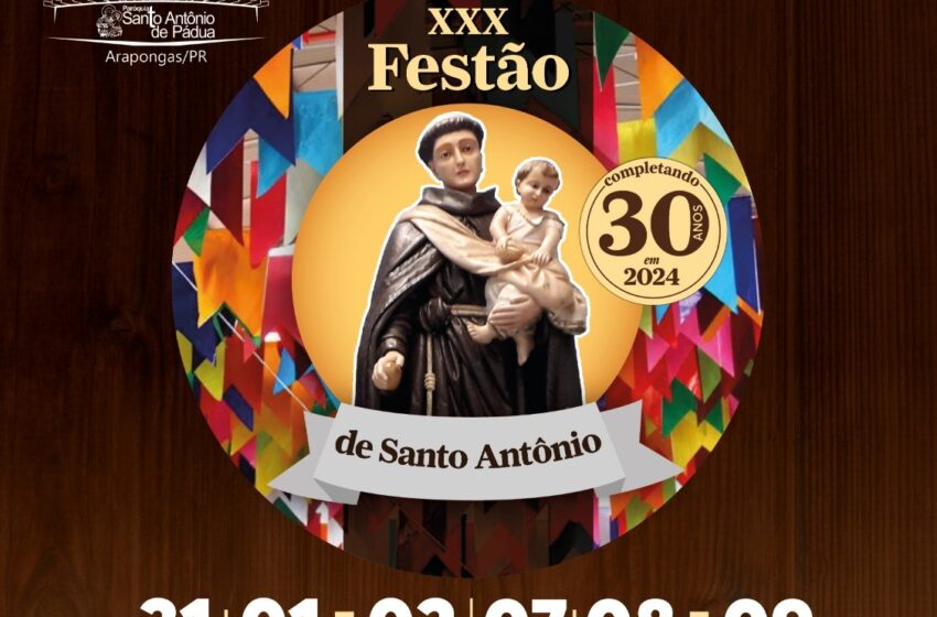  Confira a programação do Festão de Santo Antônio de Arapongas