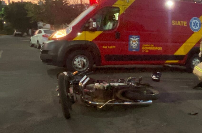  Motociclista fica ferido após acidente no Jardim das Flores em Apucarana