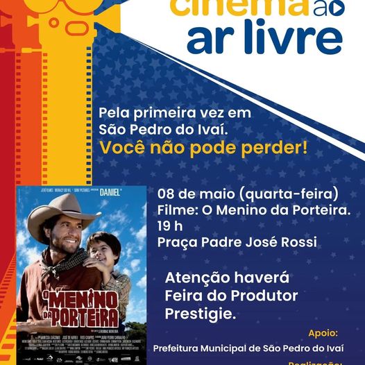  São Pedro do Ivaí promove Cinema ao Ar Livre com sessão gratuita nesta quarta-feira