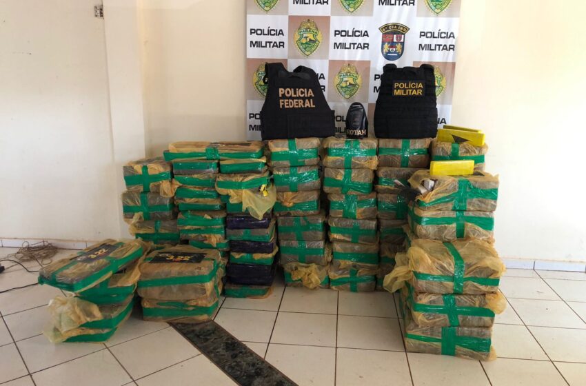  PM apreende mais de 1 tonelada de maconha entre Cruzmaltina e Borrazópolis