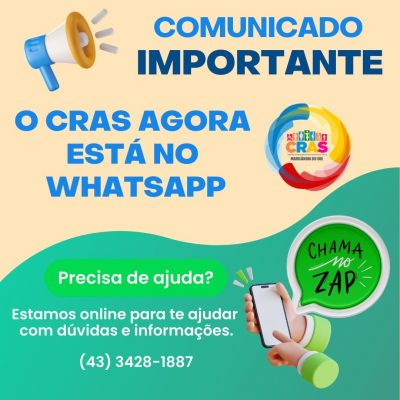  Cras de Marilândia do Sul agora tem WhatsApp