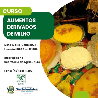  São Pedro do Ivaí realiza curso de alimentos e derivados de Milho