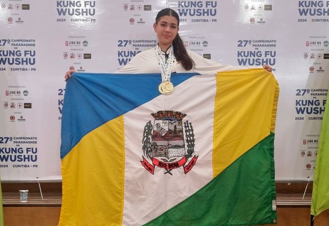  Atleta de Rio bom conquista 3 medalhas de ouro no 27º Campeonato Paranaense de Kung-fu Wushu