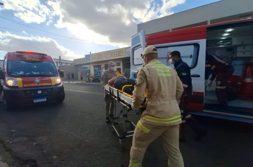  Jovem motociclista fica ferida após bater contra caminhão em Apucarana