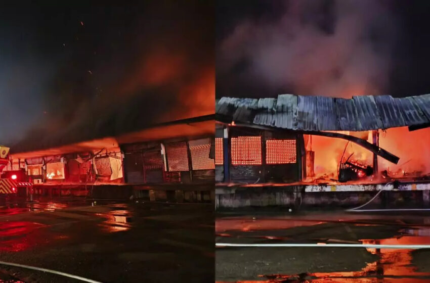  Pavilhão da Ceasa de Curitiba pega fogo; ninguém ficou ferido