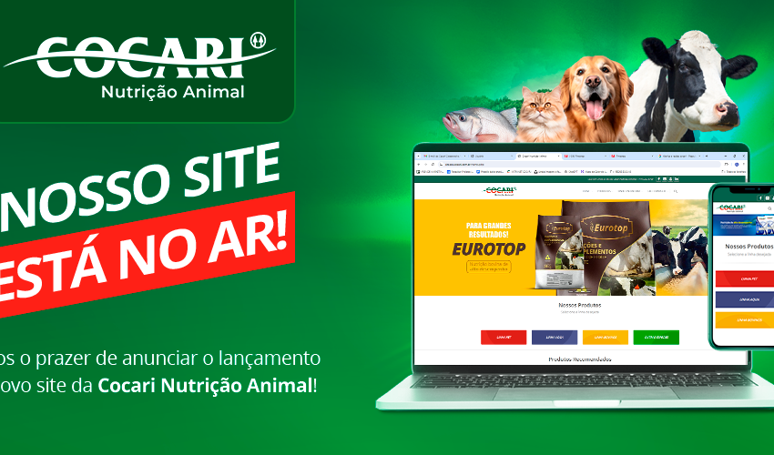  Está no ar o novo canal de comunicação e vendas de nutrição animal da Cocari