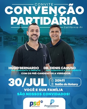  Convite para Convenção Partidária em Califórnia