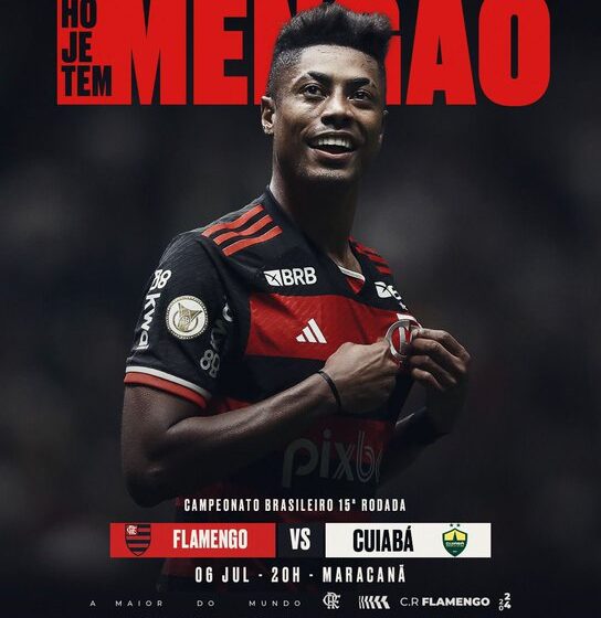  Líder do Brasileirão, Flamengo recebe Cuiabá na noite deste sábado