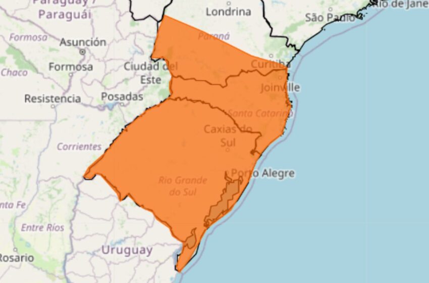  Onda de frio deixa em alerta laranja mais de 900 cidades da Região Sul do Brasil