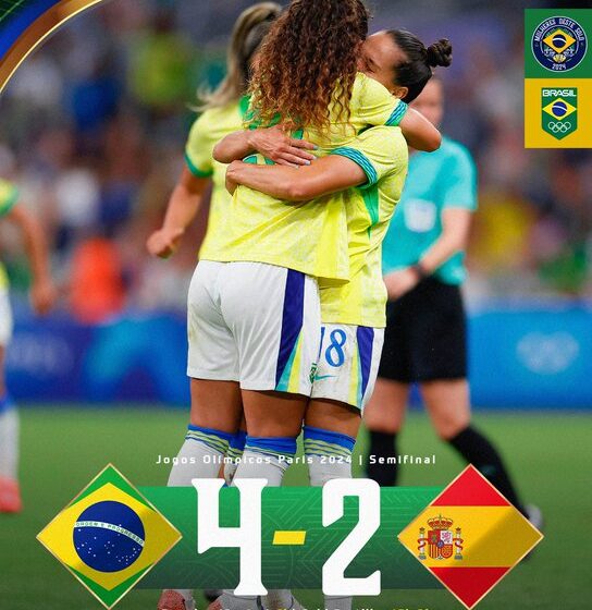  Brasil derrota Espanha e garante lugar na final do futebol feminino