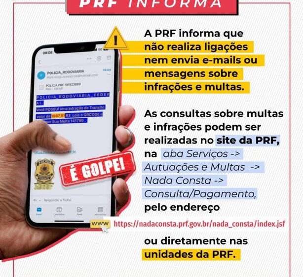  Criminosos usam nome da PRF para aplicar golpes