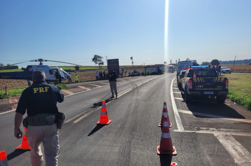  PRF atende sinistro em Santa Mariana no Paraná