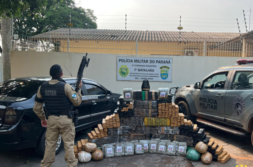  PMPR apreende mais de meia tonelada de maconha em abordagem a veículo