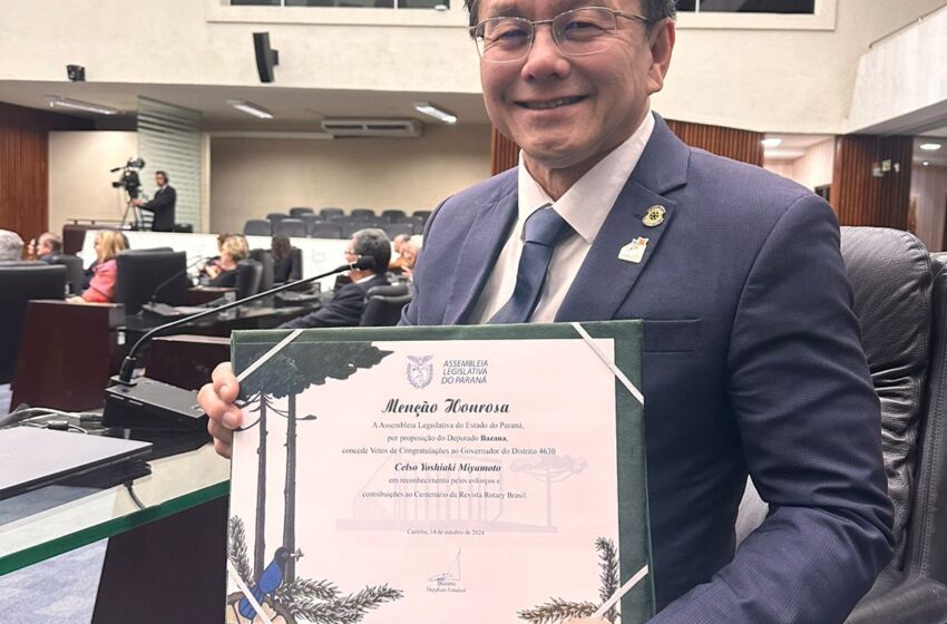  Celso Miyamoto Governador eleito do Rotary 4630, recebe homenagem na Assembleia Legislativa do Paraná