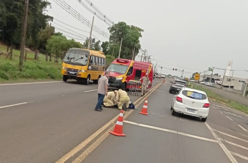  Motociclista fica ferido após bater contra carro em Apucarana