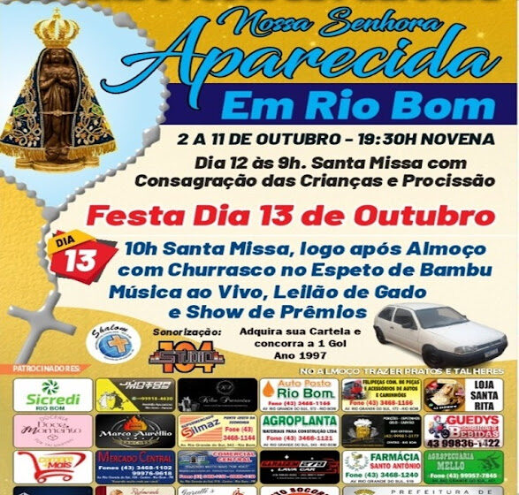  Novena e festa da Padroeira Nossa Senhora Aparecida em Rio Bom