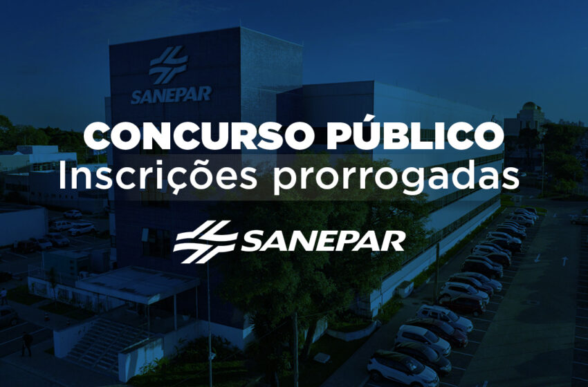  Inscrições para concurso público da Sanepar são prorrogadas até 21 de outubro