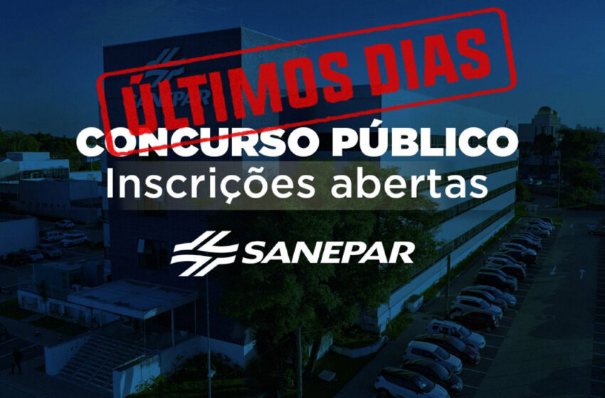  Inscrições para o concurso público da Sanepar encerram na segunda-feira