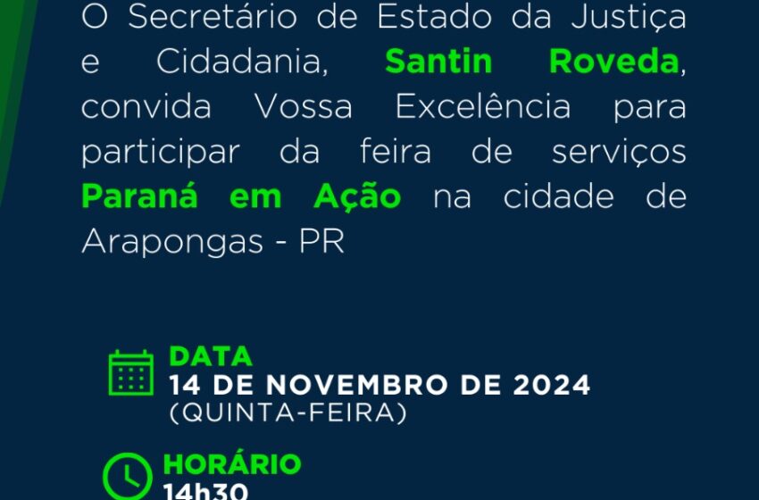  Paraná em Ação leva serviços gratuitos a Arapongas e região