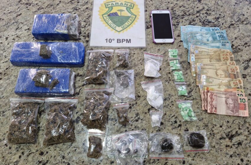  Casal é flagrado com maconha, cocaína, ecstasy e haxixe em Apucarana