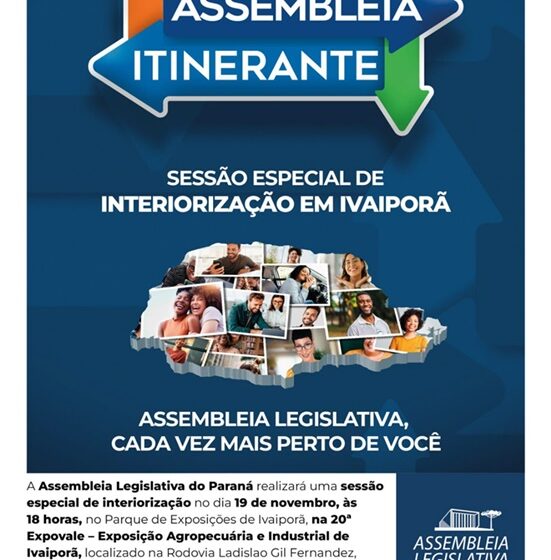  Ivaiporã receberá a Assembleia Itinerante da ALEP