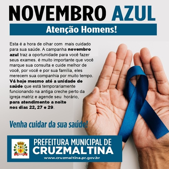  CRUZMALTINA: Homem, cuide de sua saúde