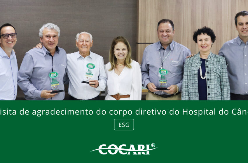  Cocari recebe visita de agradecimento do corpo diretivo do Hospital do Câncer de Londrina, pelas ações de apoio empreendidas em 2024