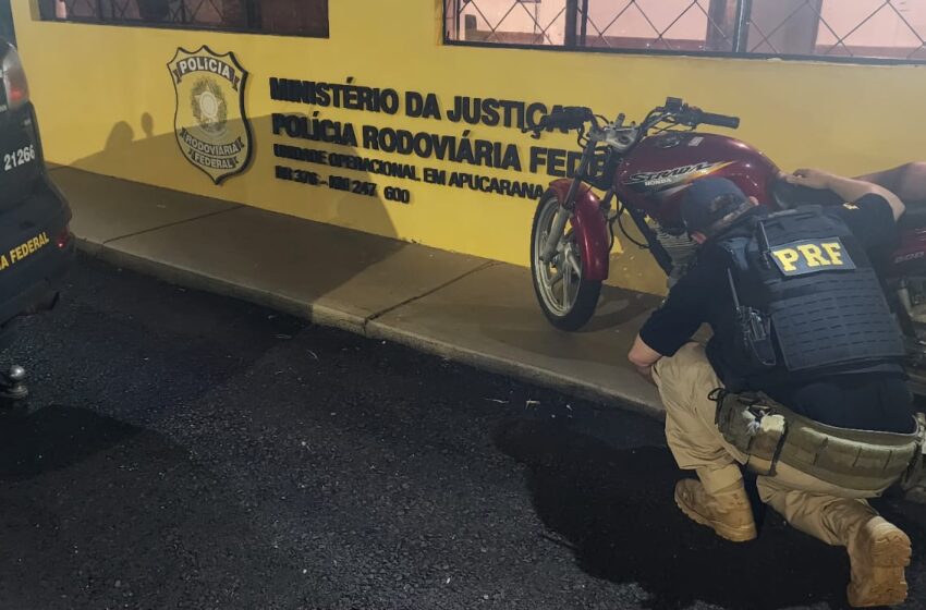  PRF recupera motocicleta com alerta de furto/roubo em Apucarana