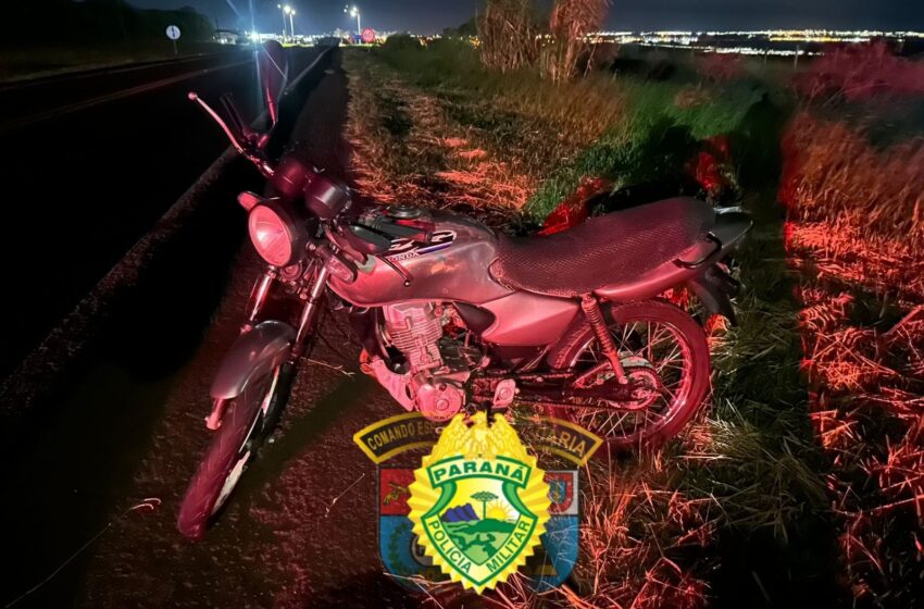  Motociclista é socorrido após cair na PR-218 em Arapongas