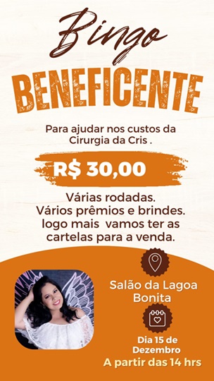  Bingo Beneficente em apoio à Cris de Mauá da Serra