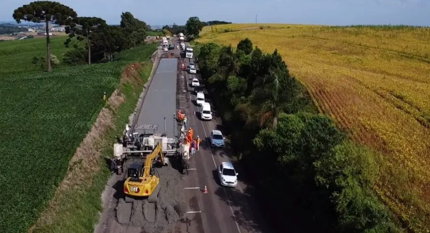  Obra de R$ 180,9 milhões: Rodovia do Paraná já está recebendo restauração em concreto